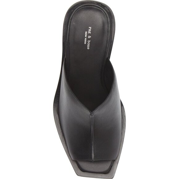 🆕 RAG & BONE Santiago Wedge Slide Sandal Shoes Black 9 - Picture 6 of 14